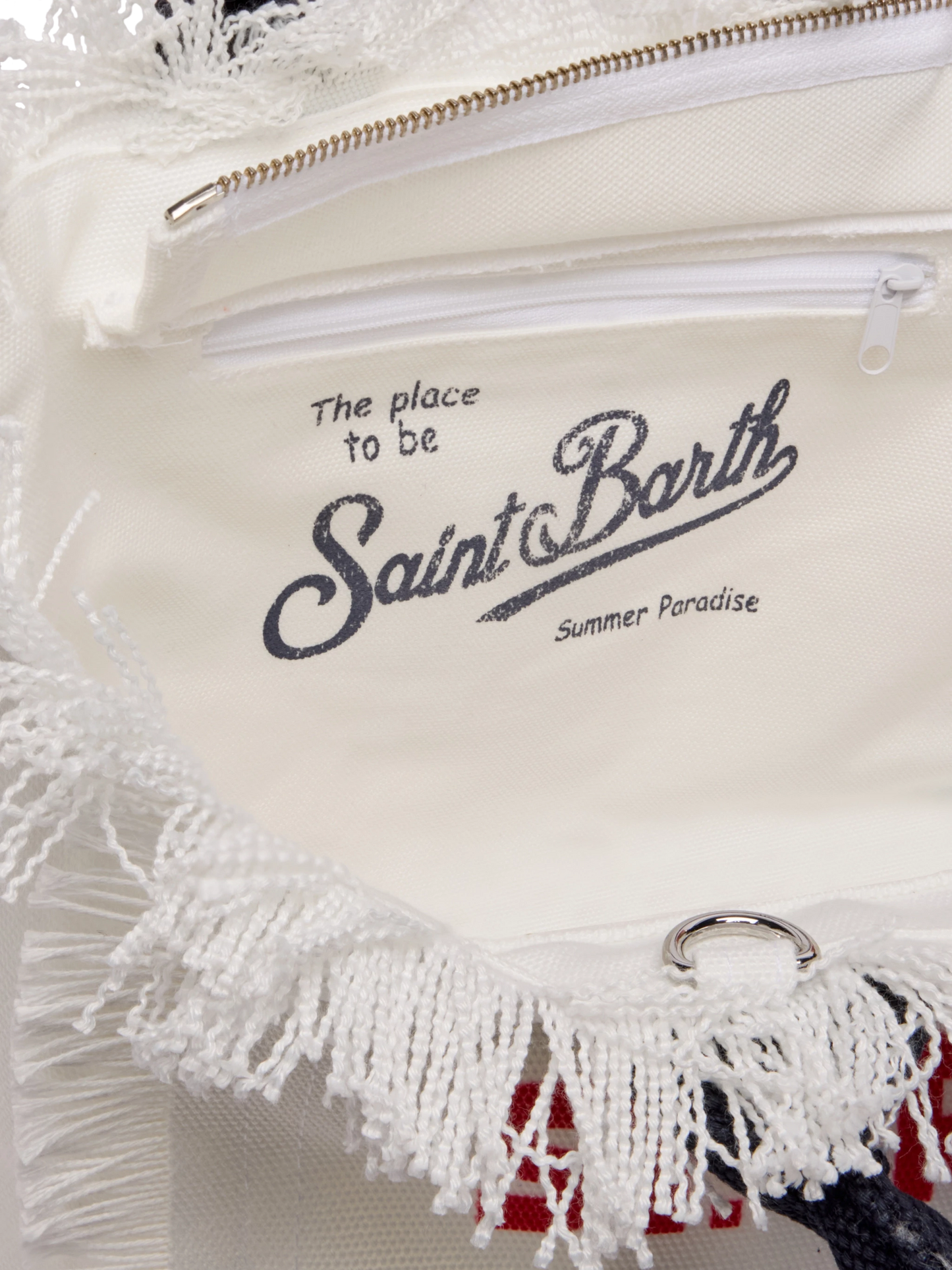 Colette cotton canvas handbag with St. Tropez postcard print - MC2 Saint Barth