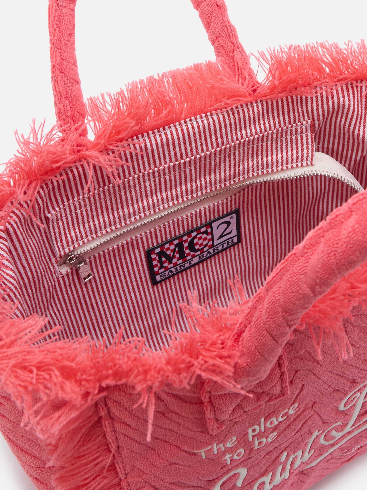 Borsa Colette in tessuto effetto spugna con zebrato in rilievo