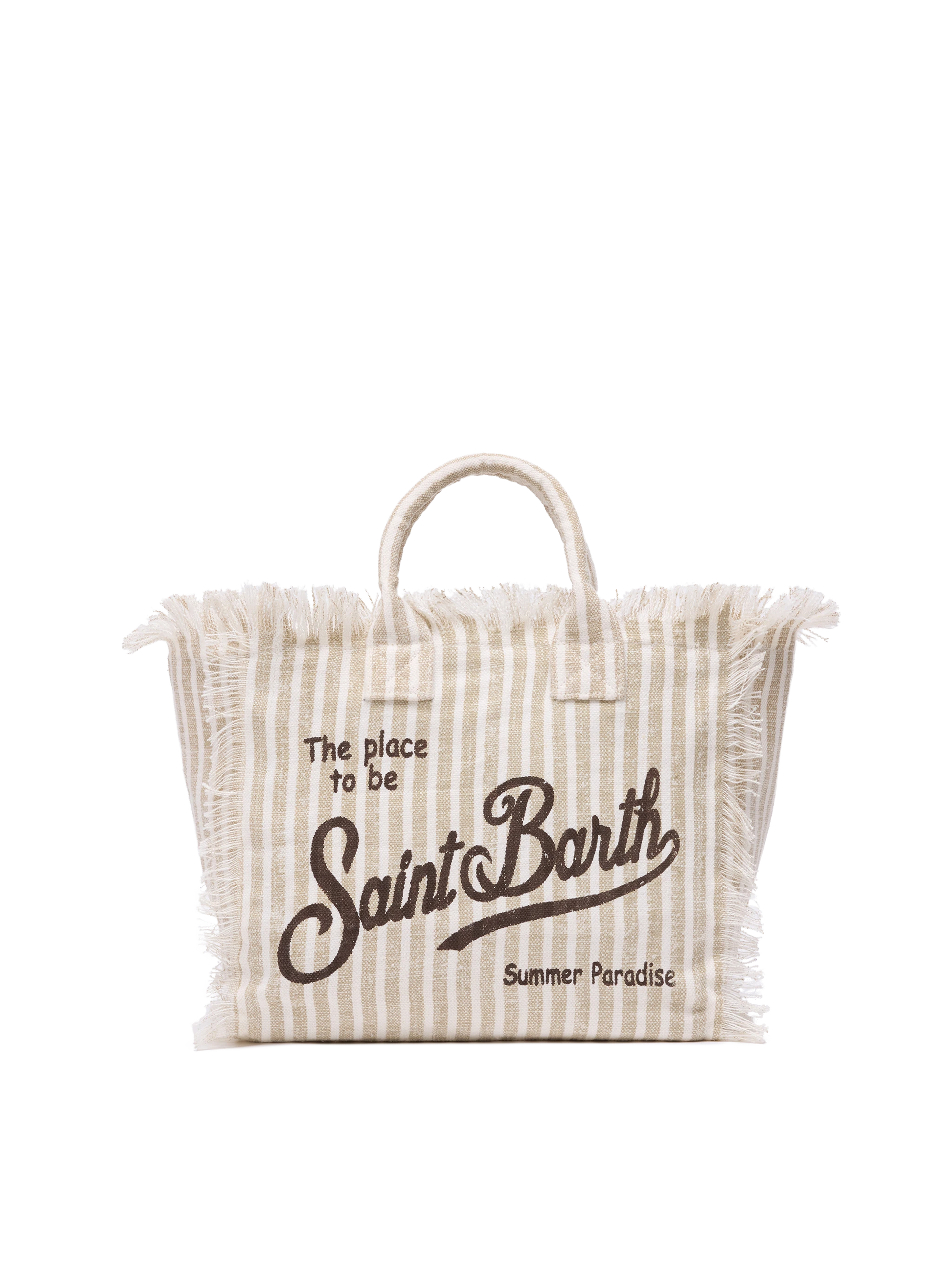 Colette linen handbag with striped print - MC2 Saint Barth