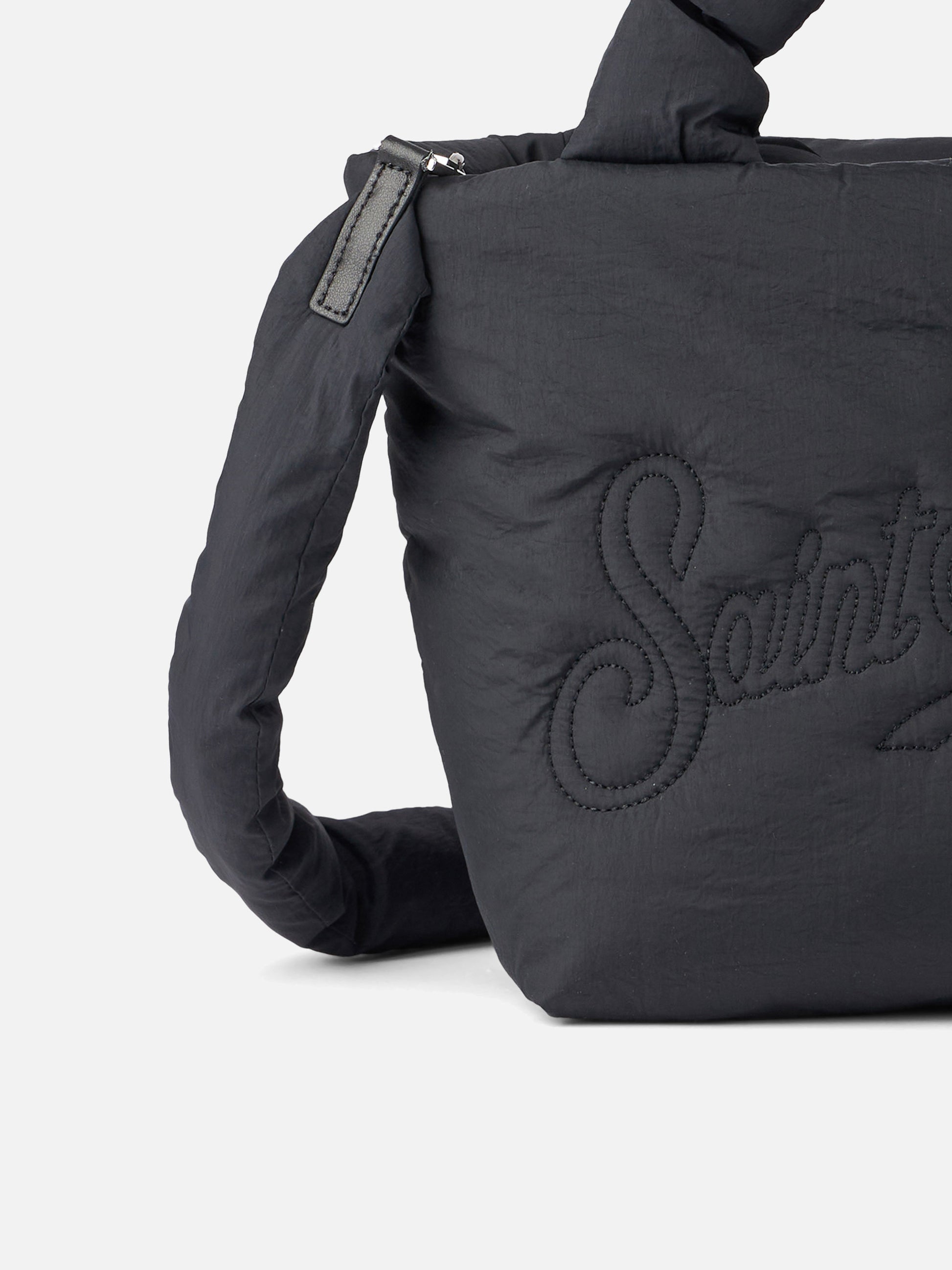 Colette Puffer black handbag with shoulder strap - MC2 Saint Barth