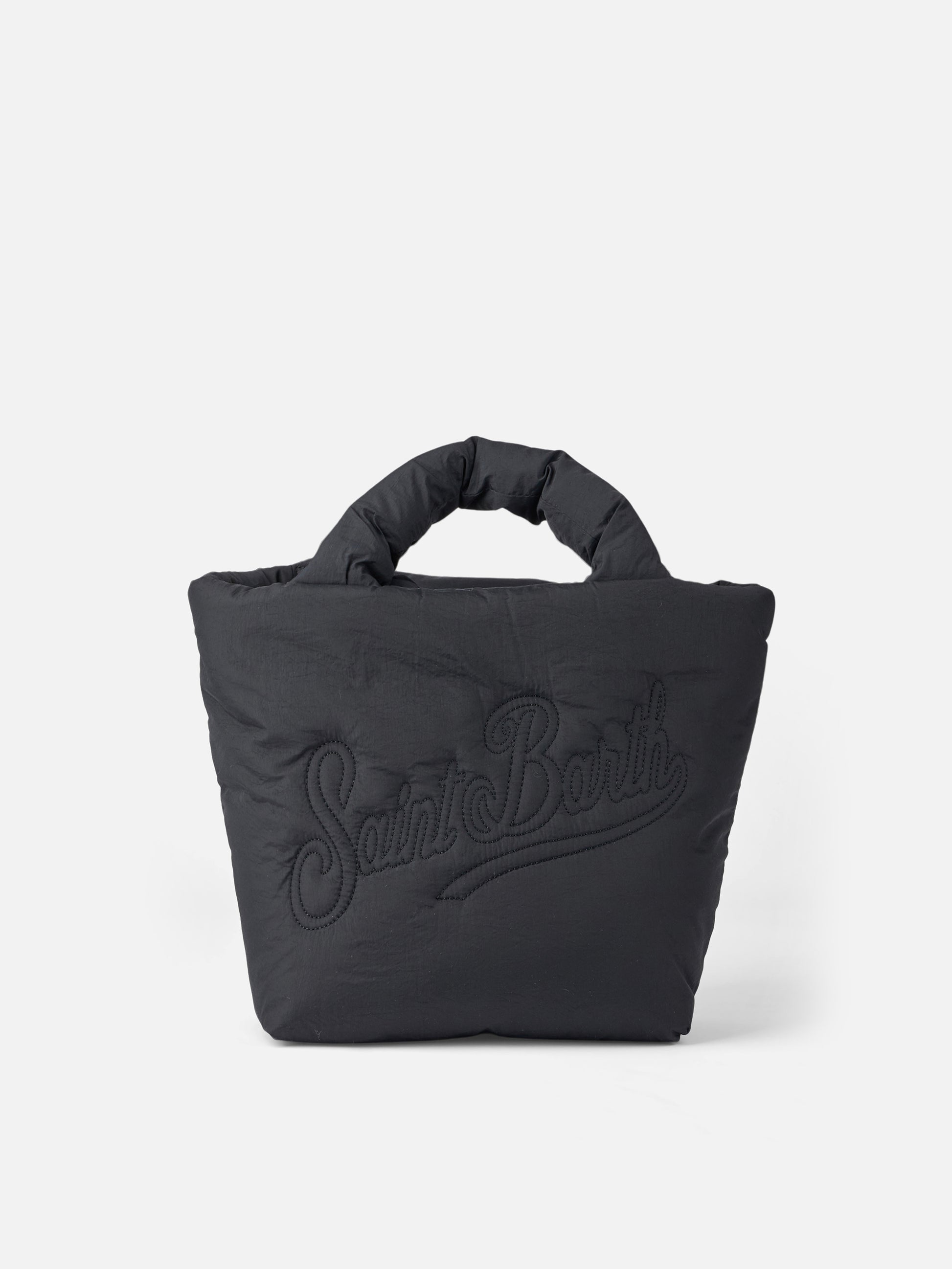 Colette Puffer black handbag with shoulder strap - MC2 Saint Barth