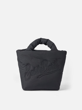 Colette Puffer black handbag with shoulder strap - MC2 Saint Barth