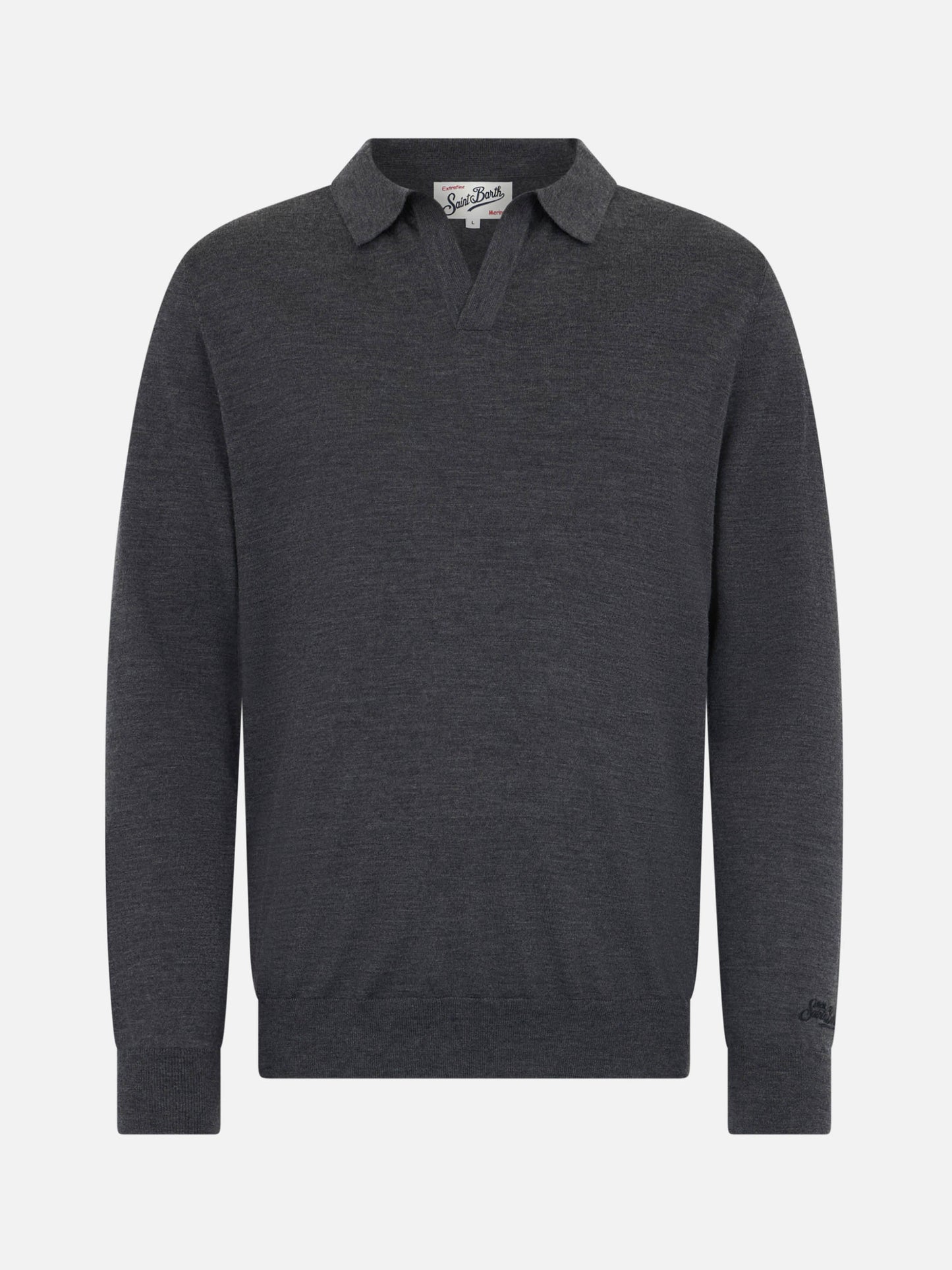 Man charcoal merino wool polo Covent - MC2 Saint Barth