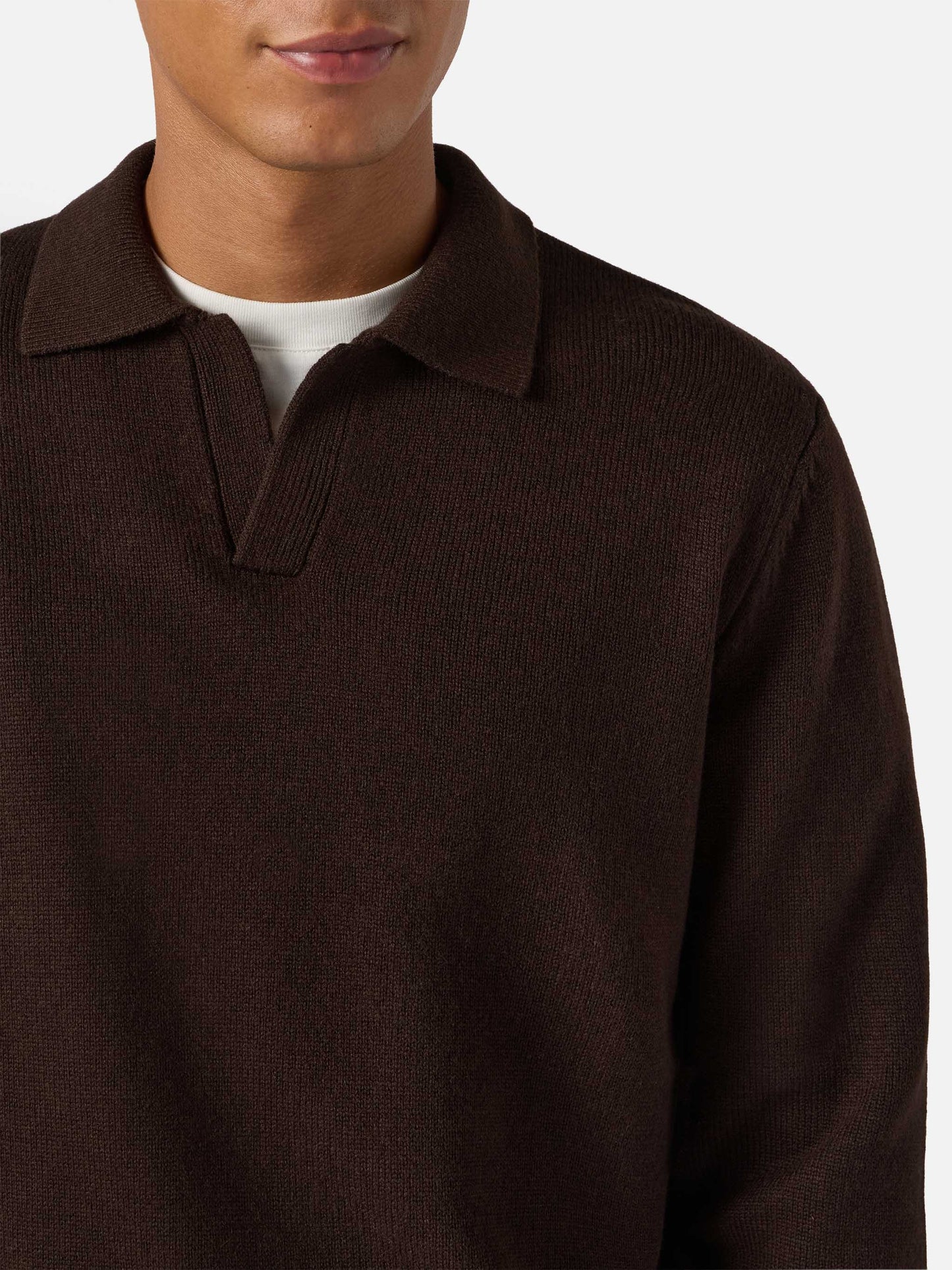 Polo in maglia Covent in lana marrone