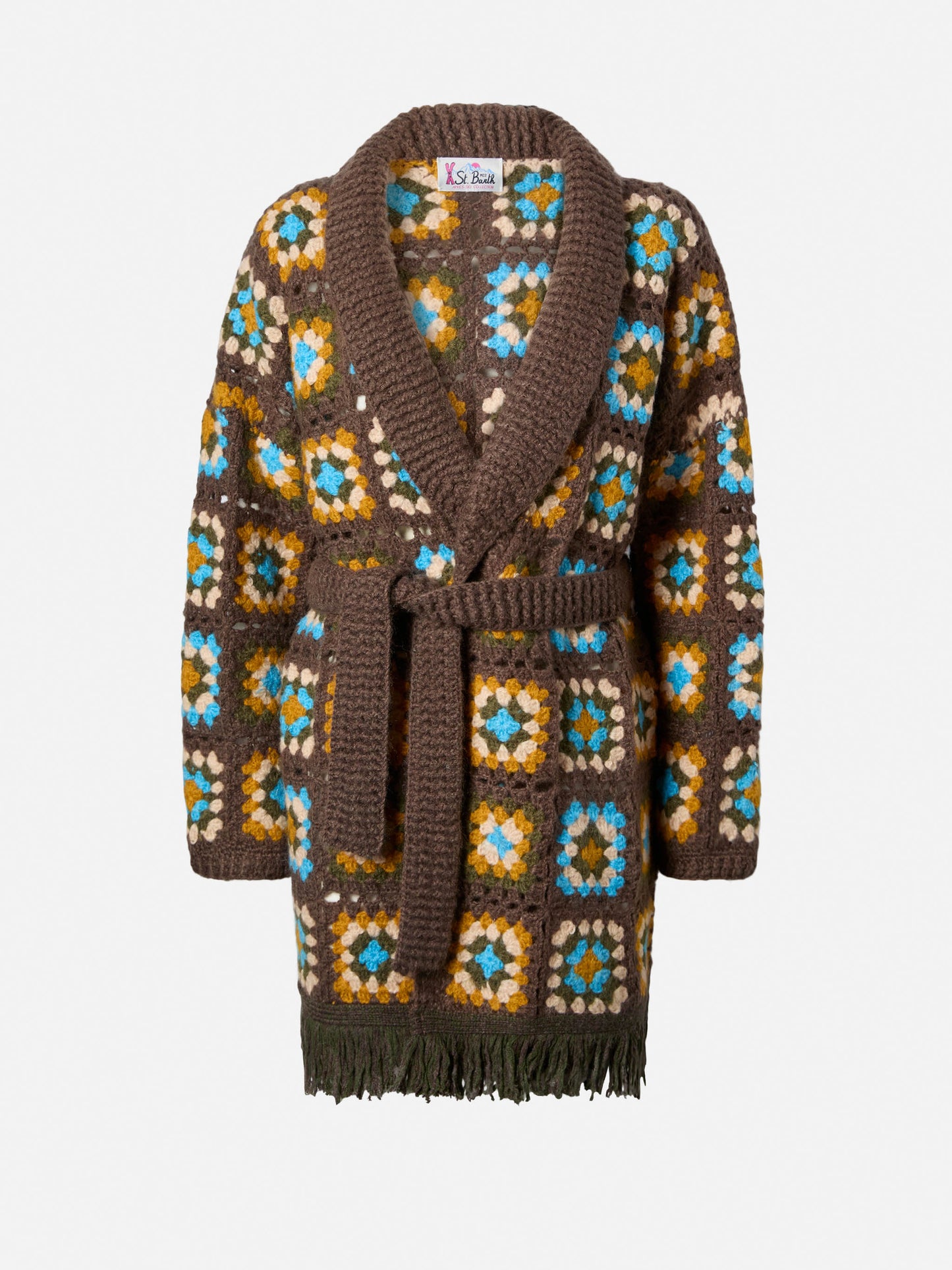 Cardigan Cristabel in crochet con cintura