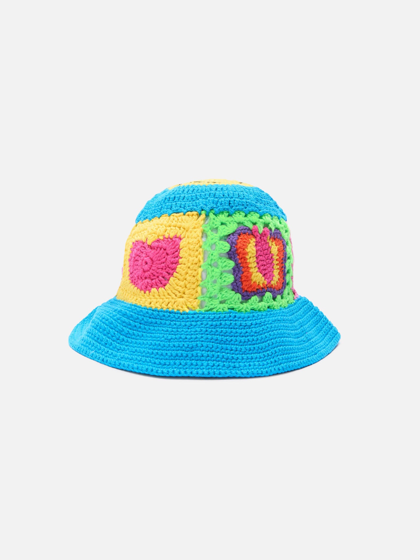 Crochet hat Jr in multicolor tiles