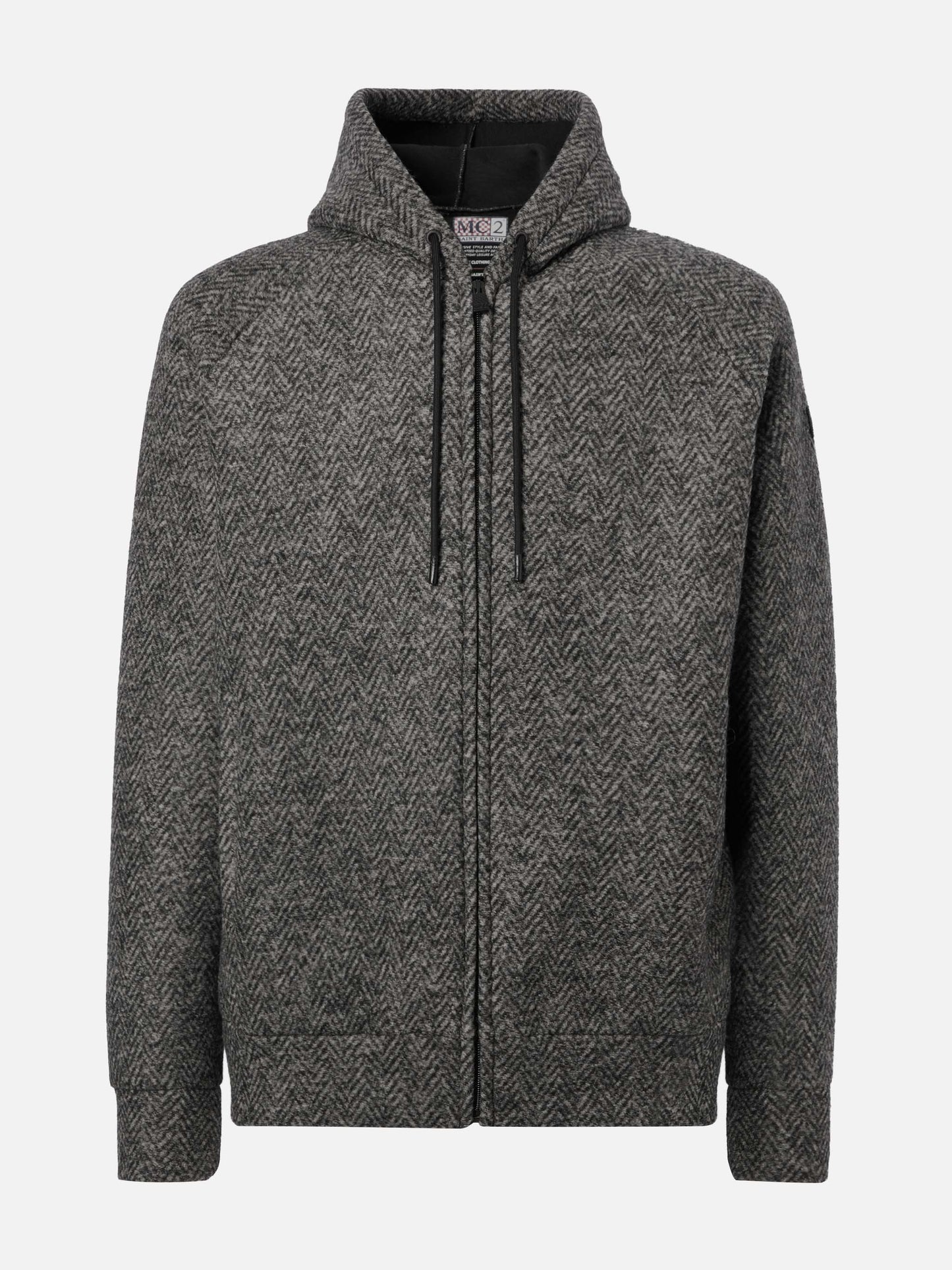 Veste Carrell en laine à chevrons avec zip et capuche