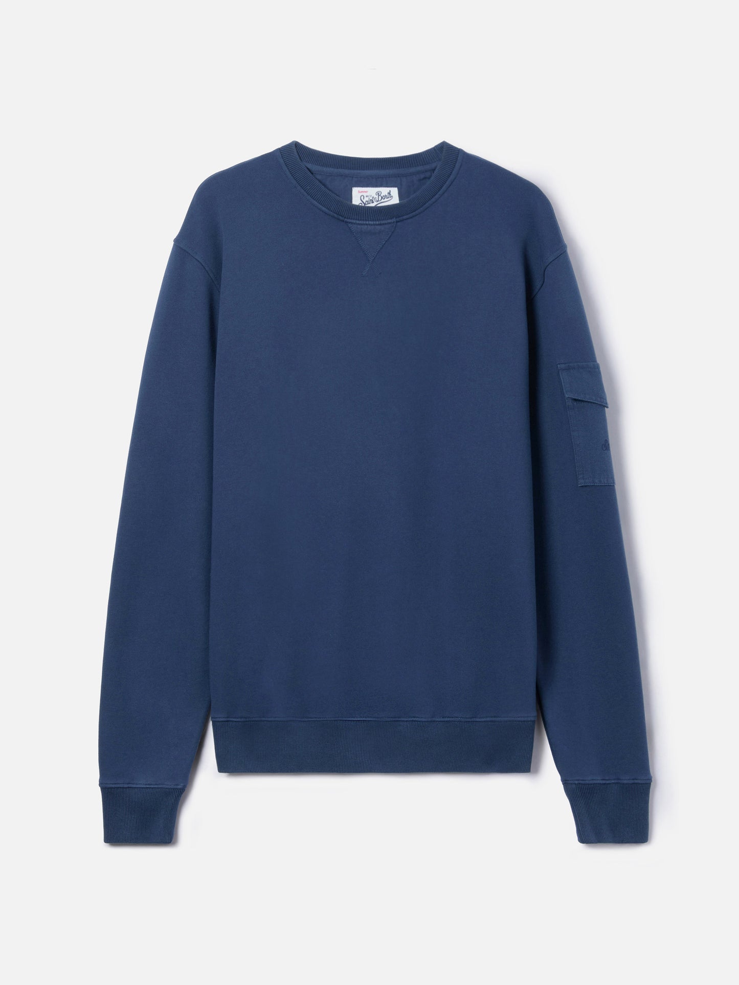 Sudadera de forro polar Chester azul marino con bolsillo en la manga