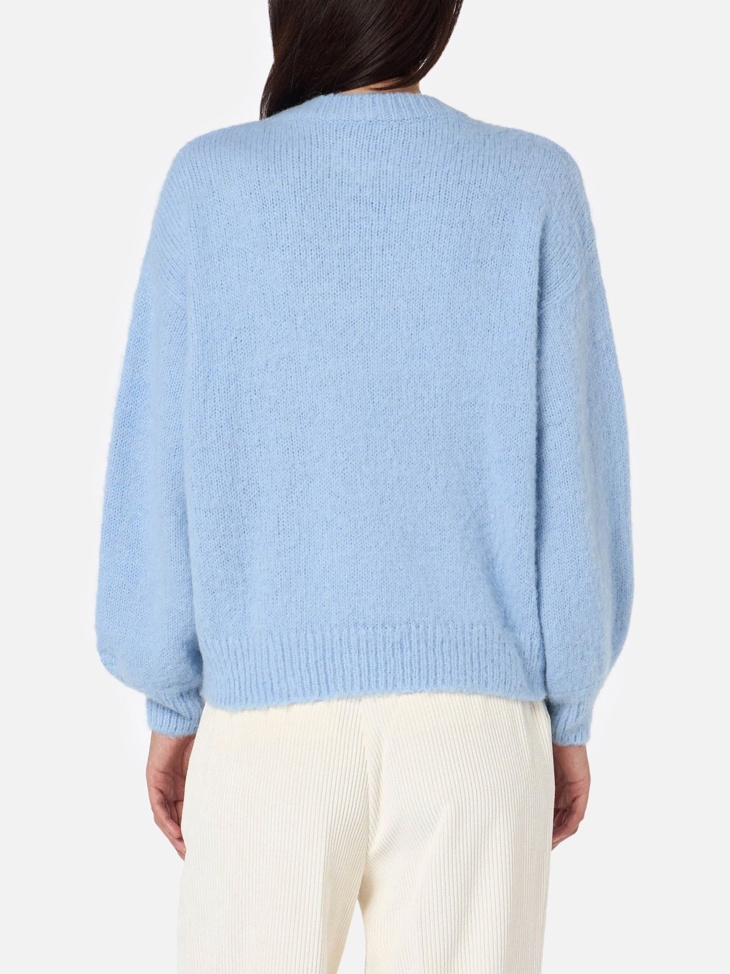 Brushed knit sweater with clouds details