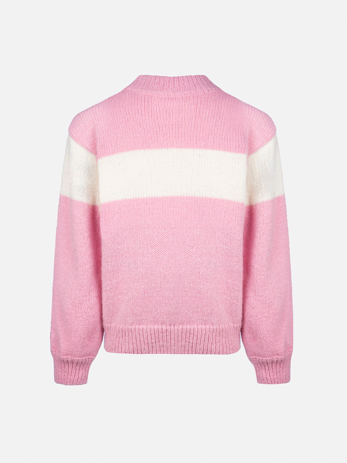 Girl pink crewneck sweater Danya with Courma lurex logo - MC2 Saint Barth