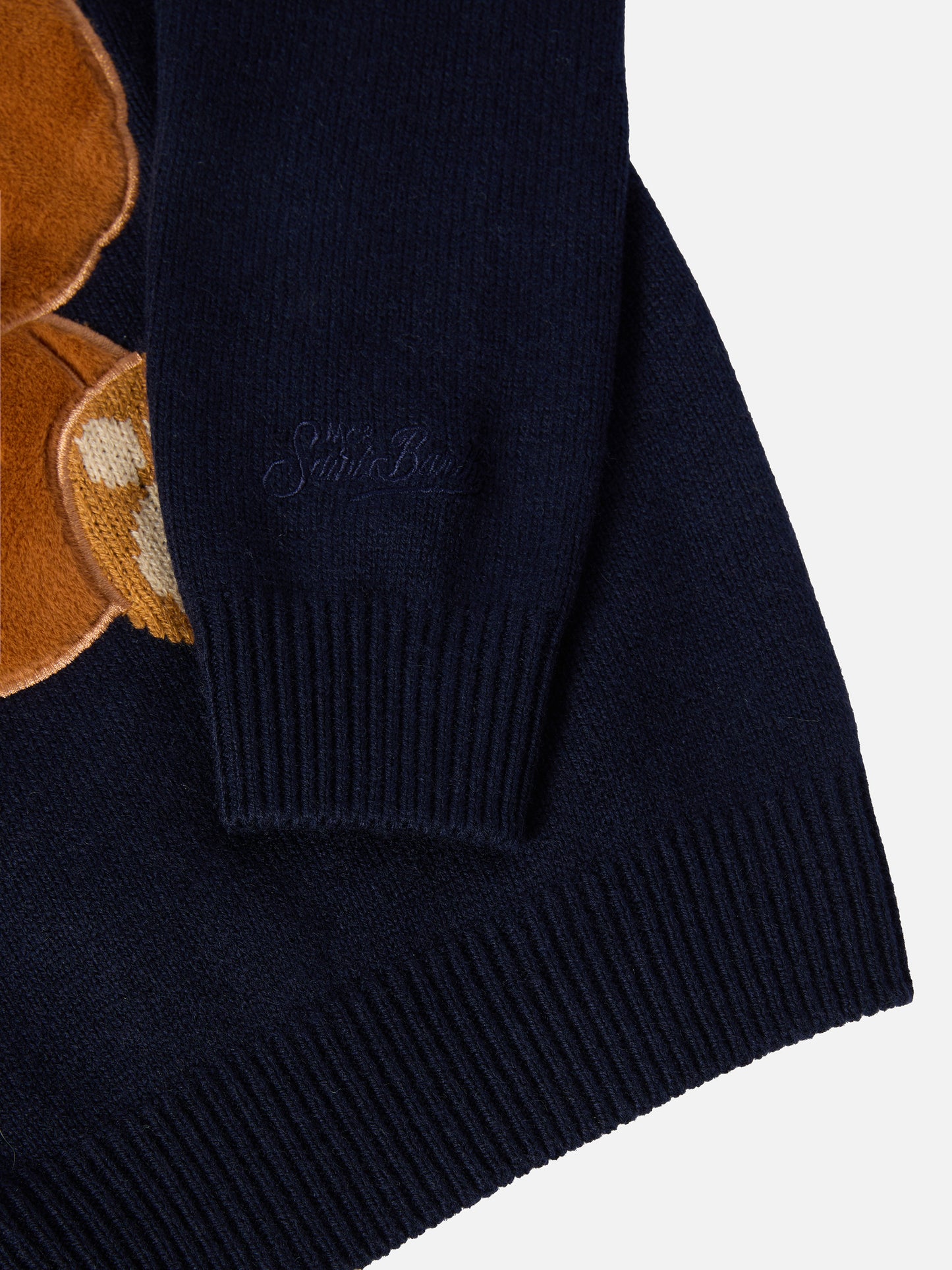 Crewneck Douglas in cashmere blend with Orso Trudi patch | TRUDI SPECIAL EDITION