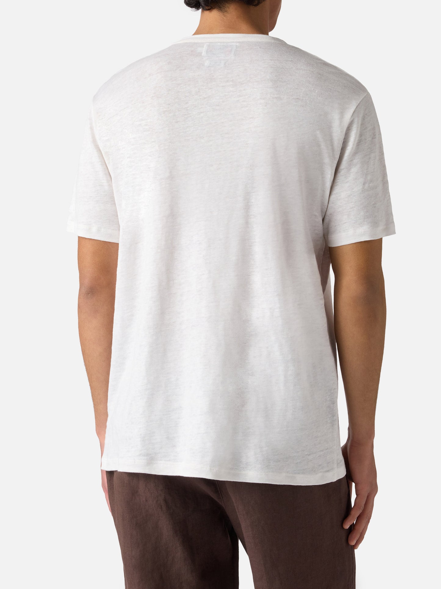 Camiseta White Ecstasea de lino puro con bordado del logo