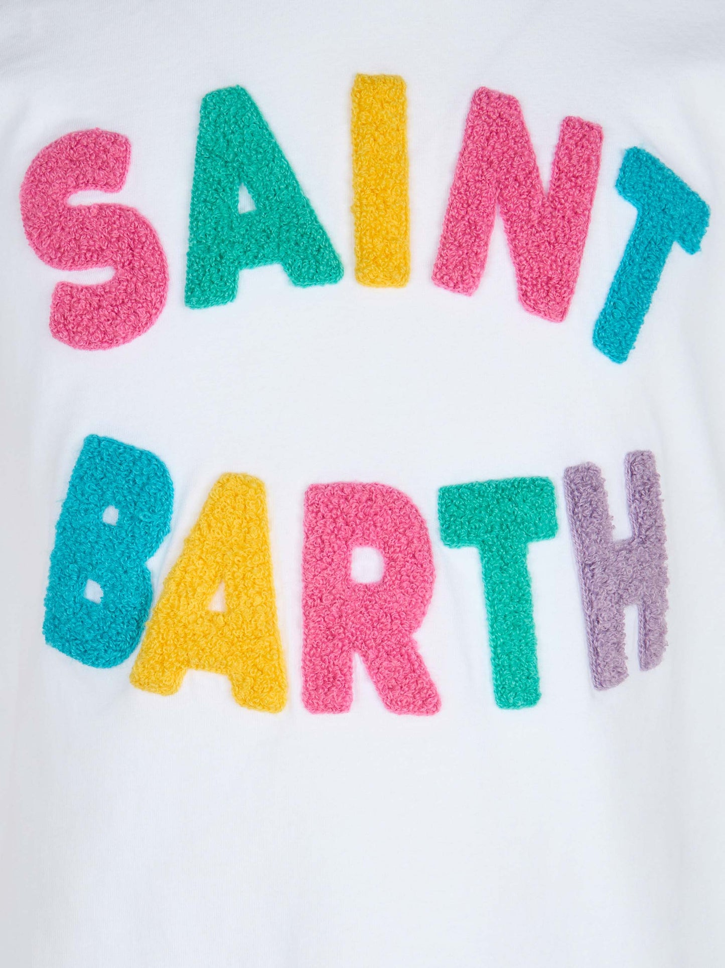 Girl cotton jersey crewneck t-shirt Elly with Saint Barth terry patch - MC2 Saint Barth