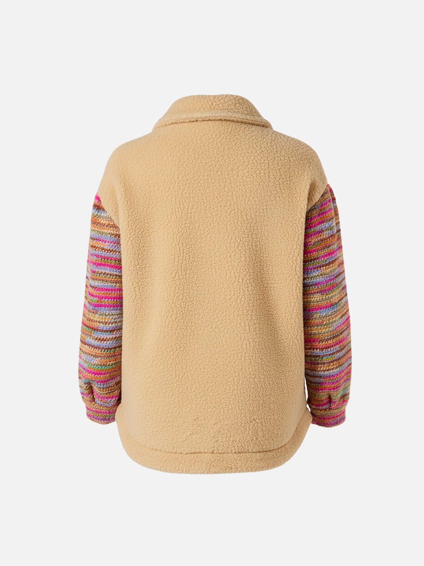 Beigefarbenes Overshirt Elys mit gehäkelten Ärmeln