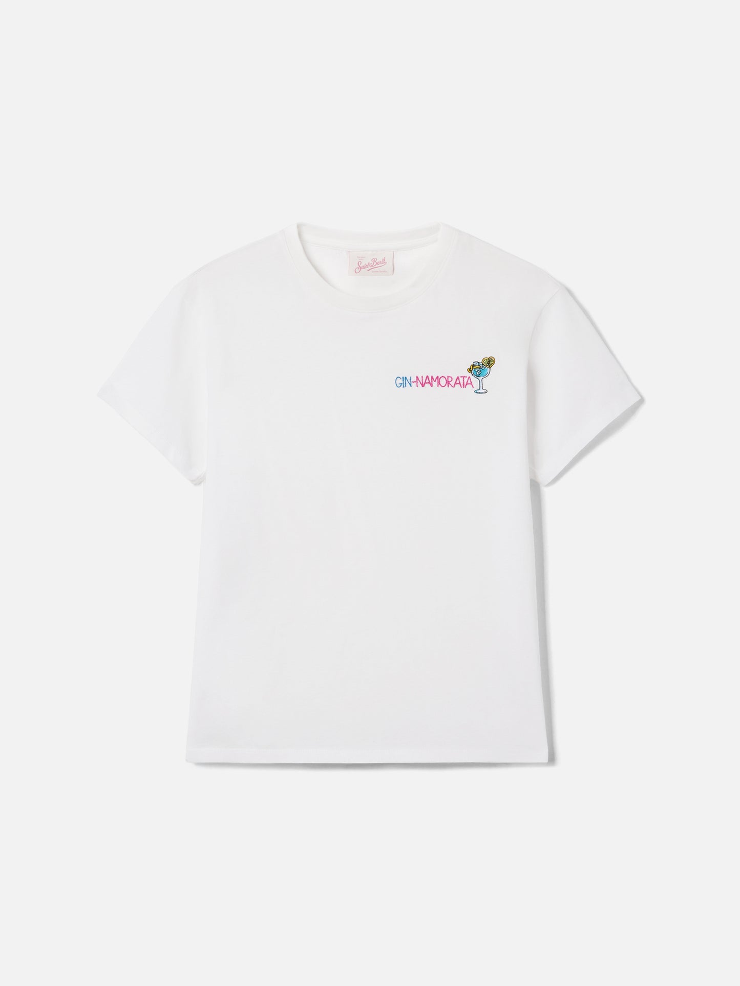 T-shirt Emilie blanc avec broderie Gin-namorata