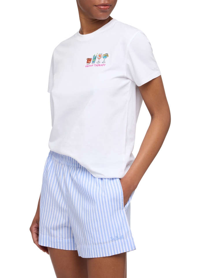 Emilie cotton t-shirt with Group therapy embroidery - MC2 Saint Barth