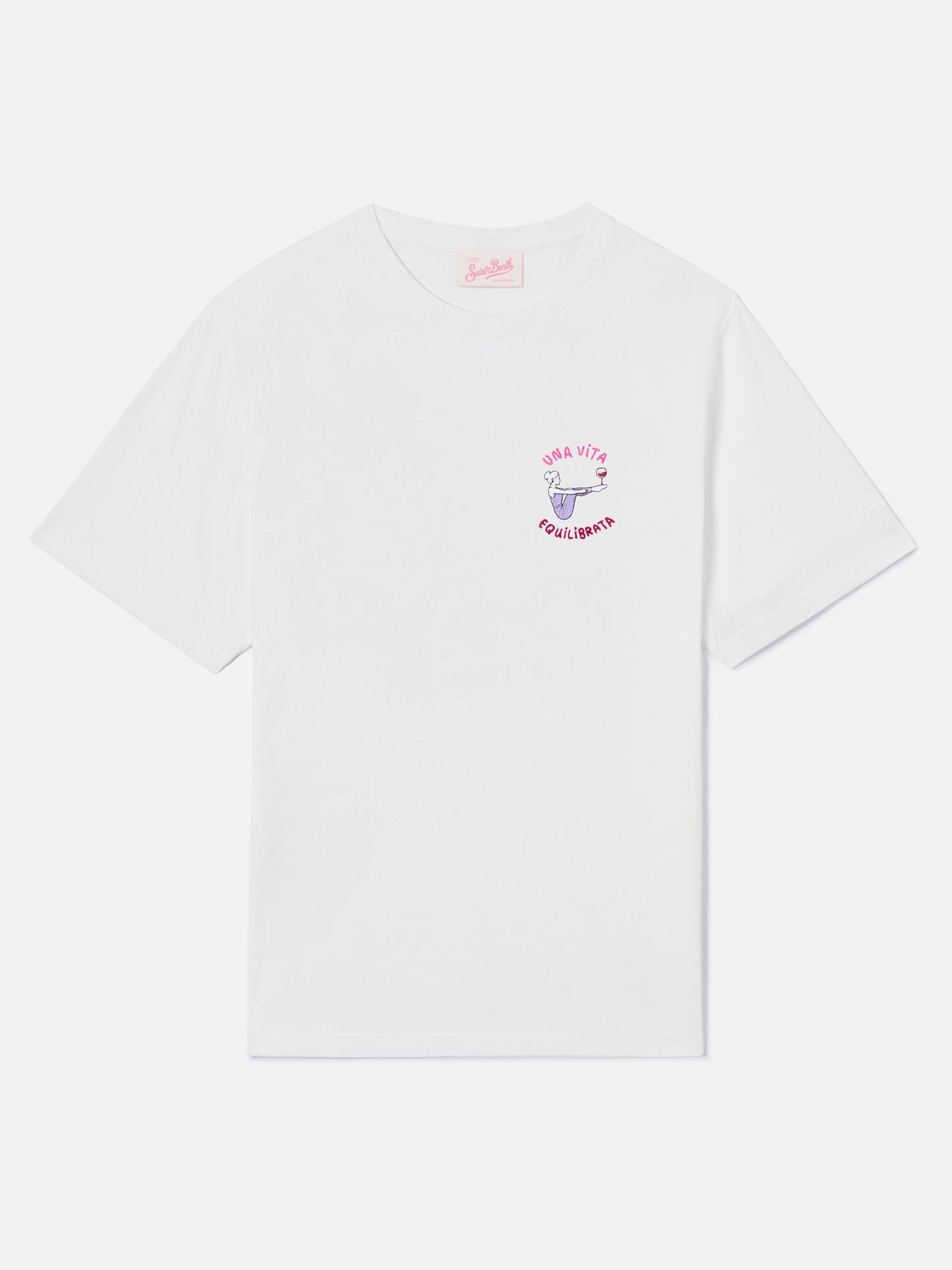 T-shirt Emilie blanc avec broderie Una vita equilibrata