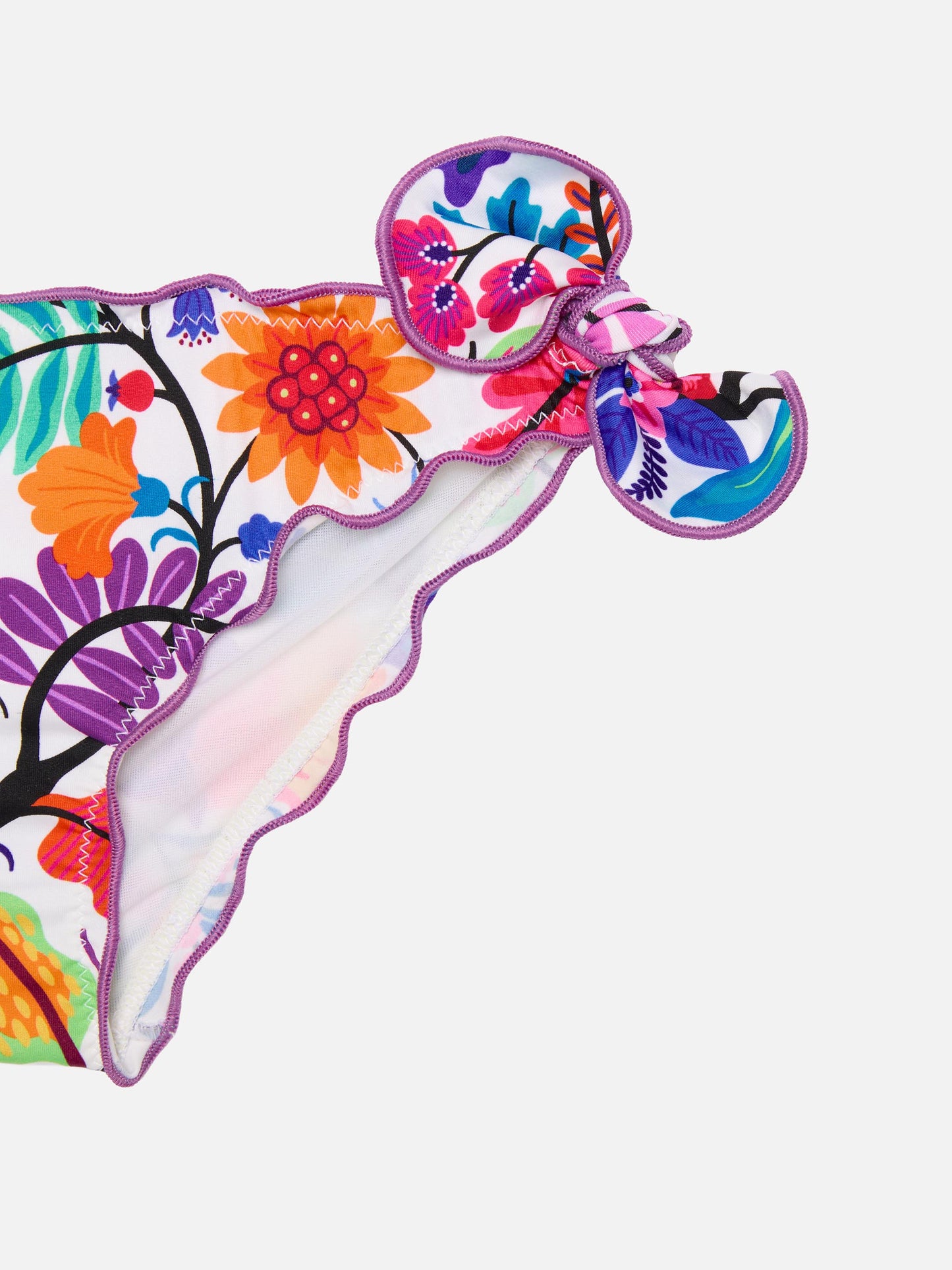 Girl bandeau bikini with multicolor flowers