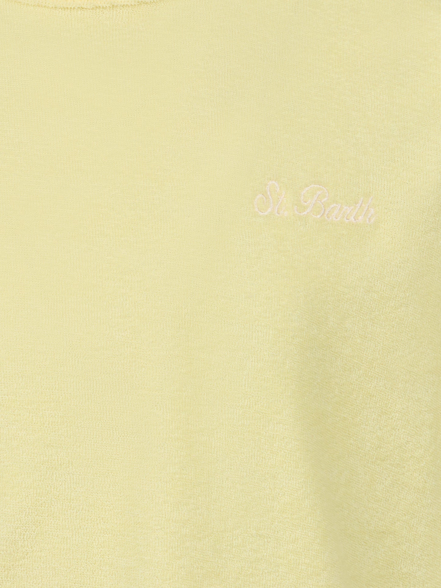 Boy pale yellow terry t-shirt Gary with St. Barth embroidery - MC2 Saint Barth