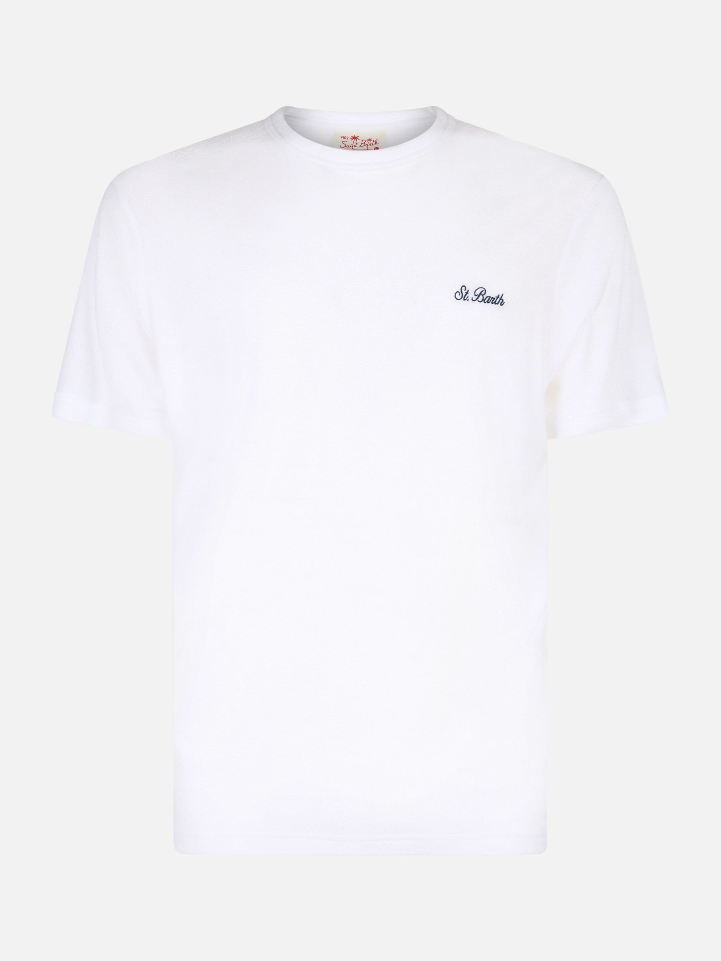 White terry t-shirt Gary with St. Barth embroidery