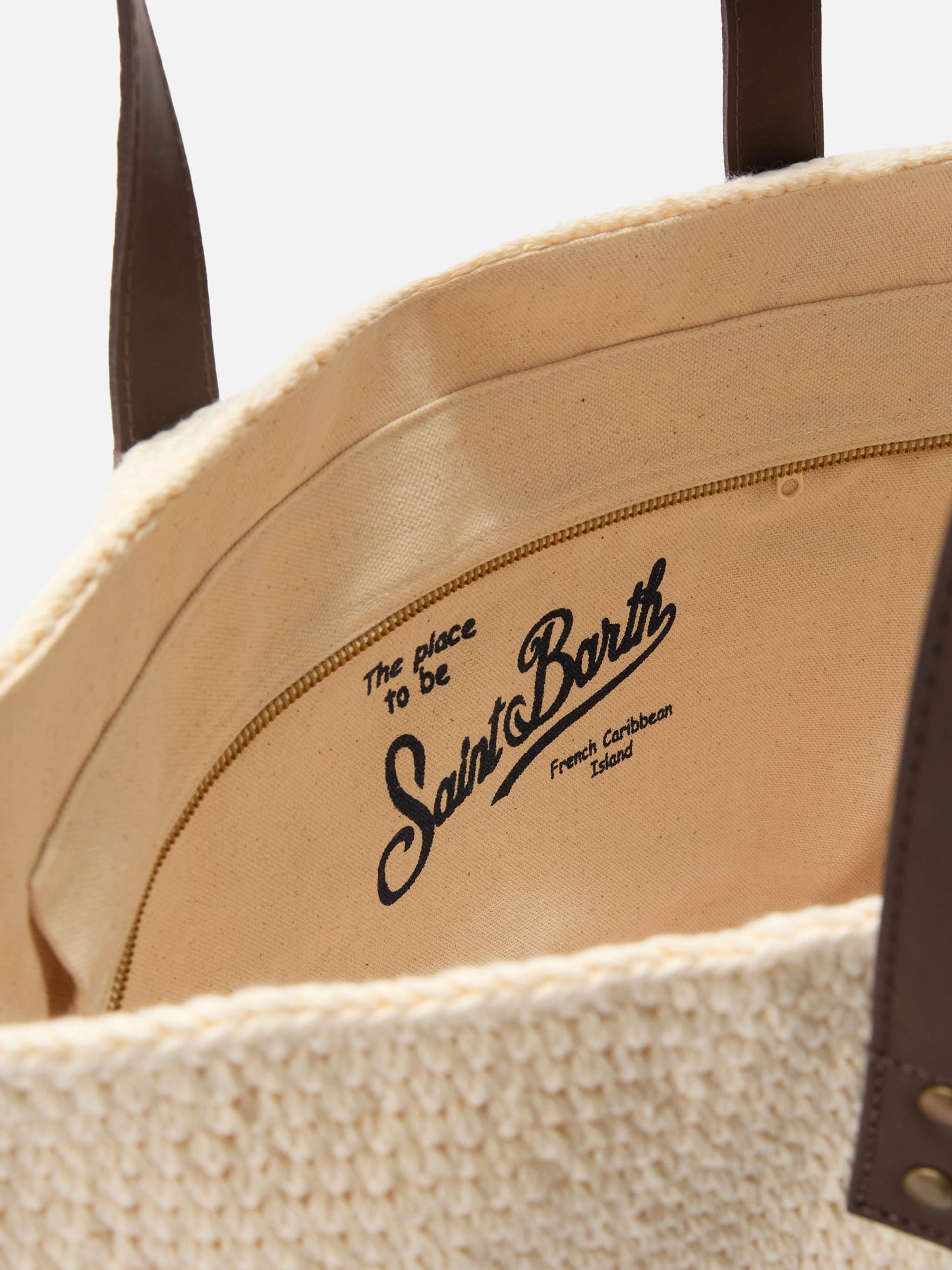 Crochet bag Helene with leather handle