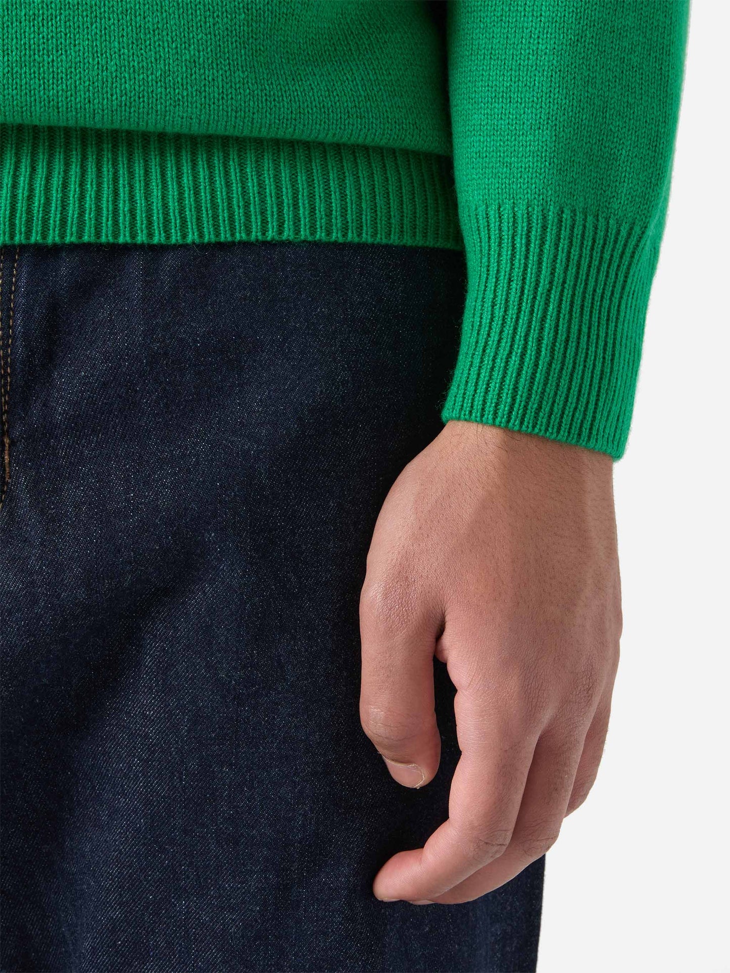 Maglione Heron in verde con jacquard Hello Spank | HELLO SPANK SPECIAL EDITION