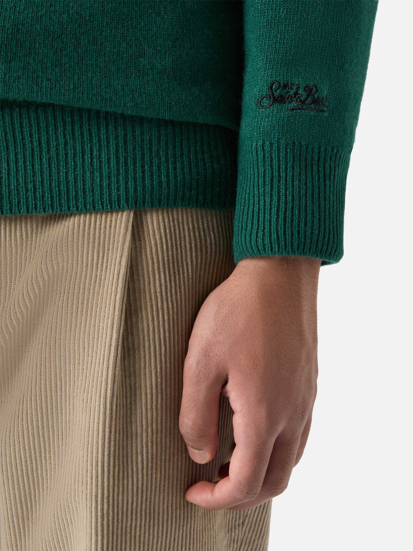 Grüner Heron-Rundhalsausschnitt mit Money-Maker-Jacquardmuster