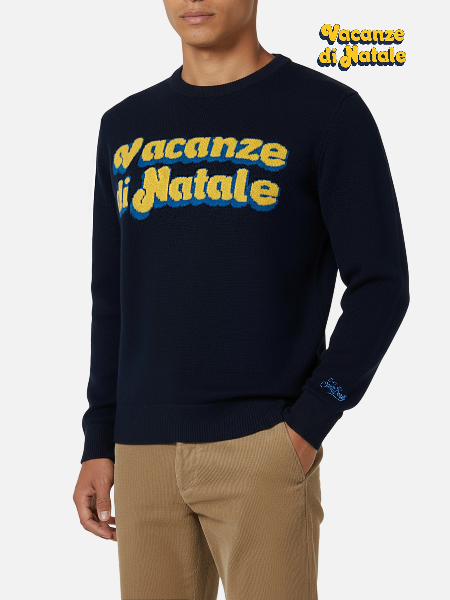 Crewneck sweater Heron with Vacanze di Natale  jacquard | VACANZE DI NATALE SPECIAL EDITION