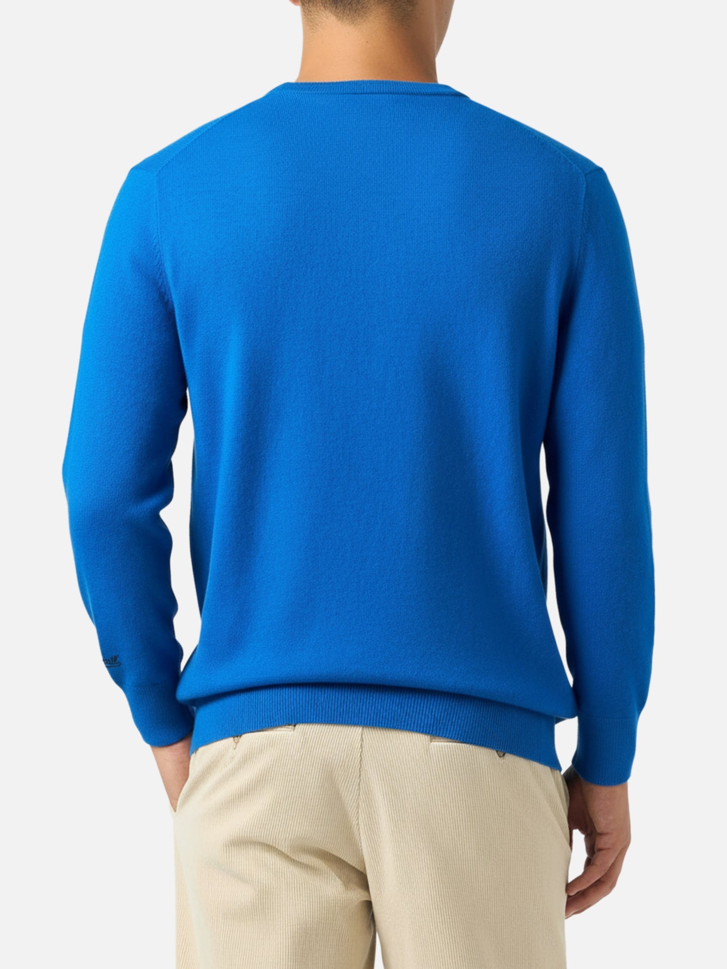 Blauer Herren-Skipullover Heron mit Grappino vs Bombardino-Stickerei