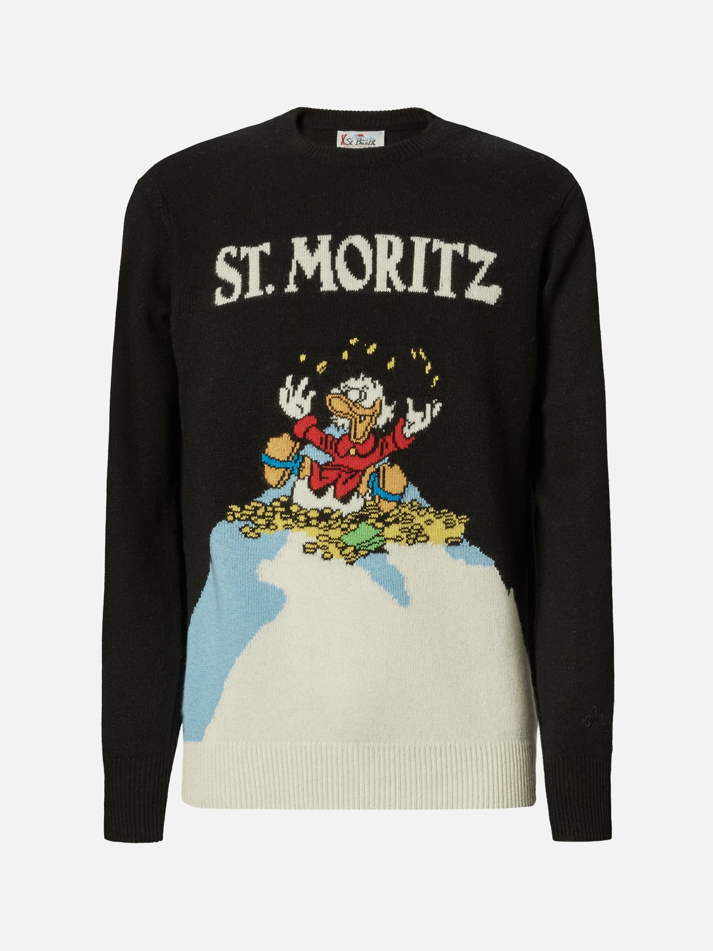 Heron crewneck in black with Uncle Scrooge St. Moritz jacquard | DISNEY SPECIAL EDITION