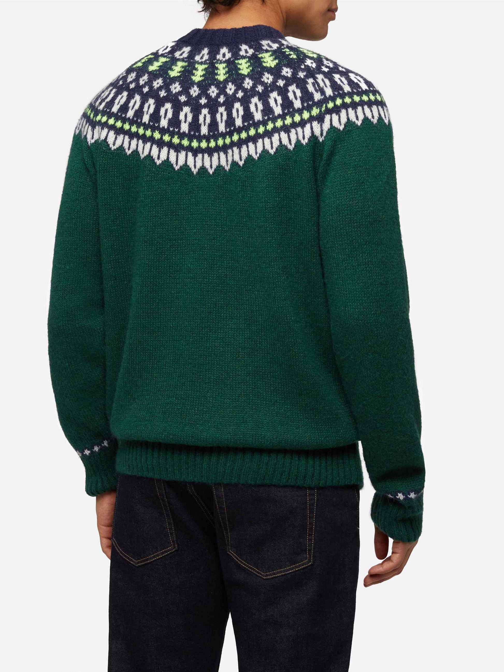 Alpaca sweater Heron Nordic Soft with fair isle jacquard and Courma embroidery - MC2 Saint Barth