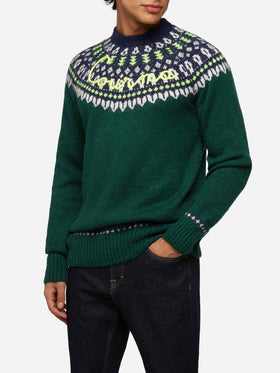 Alpaca sweater Heron Nordic Soft with fair isle jacquard and Courma embroidery - MC2 Saint Barth