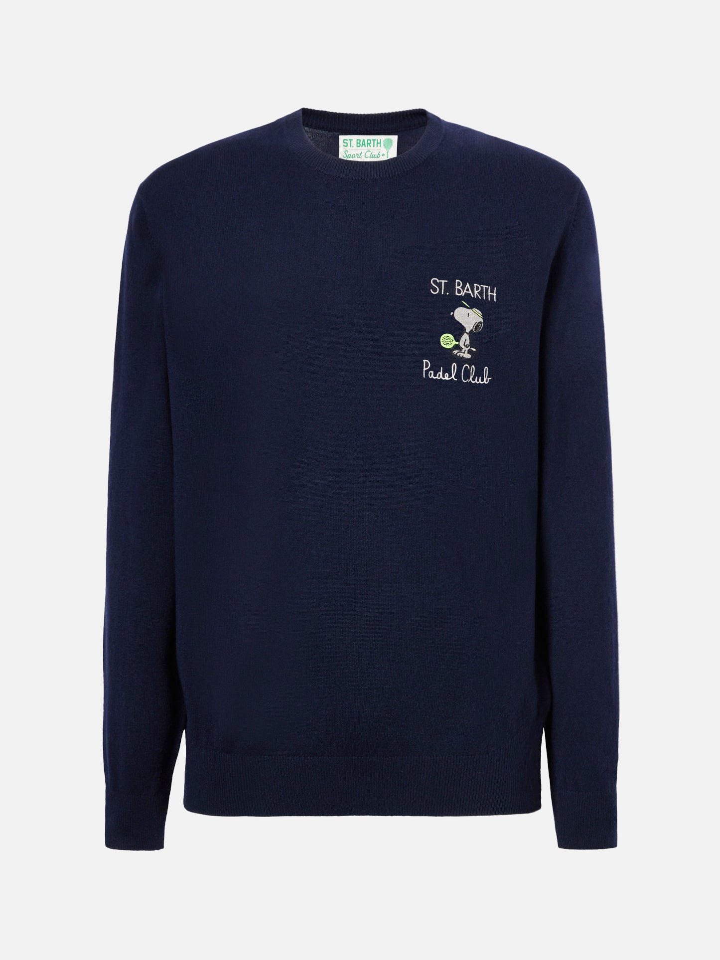 Crewneck sweater Heron Light with Snoopy padel club embroidery | PEANUTS SPECIAL EDITION