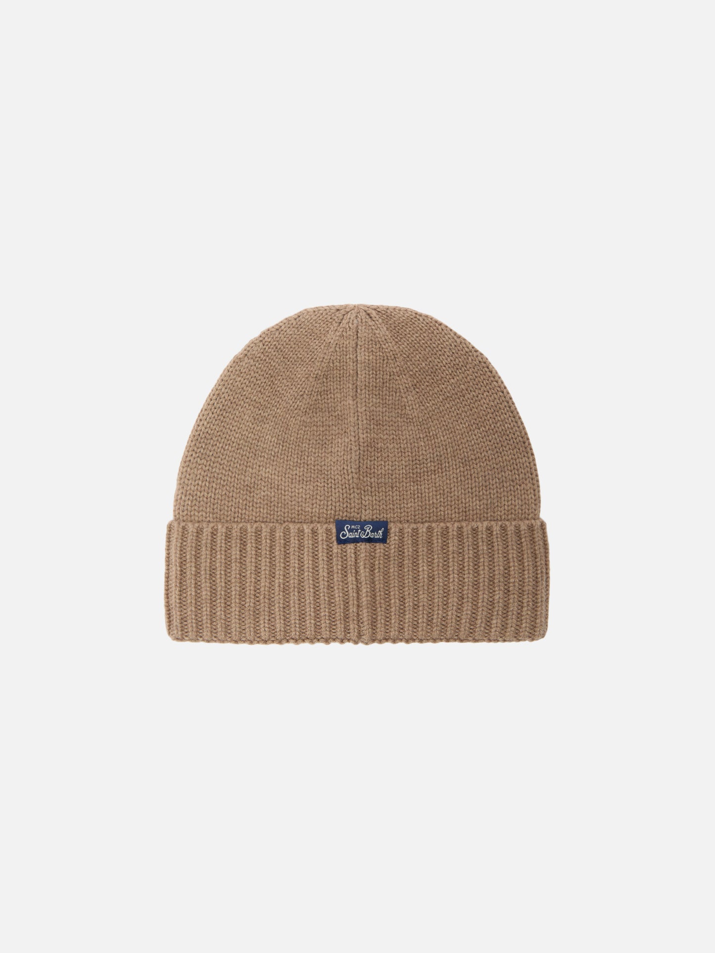 Holden cashmere-blend beanie in beige with Trudi Panda embroidery | TRUDI SPECIAL EDITION