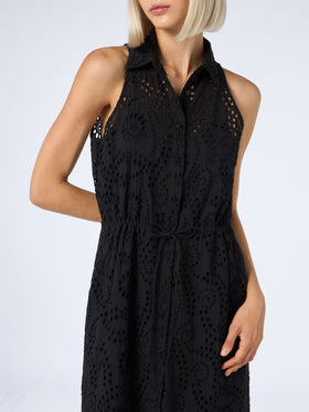 Woman black Sangallo lace halterneck dress - MC2 Saint Barth