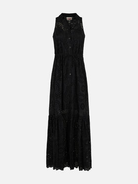 Woman black Sangallo lace halterneck dress - MC2 Saint Barth