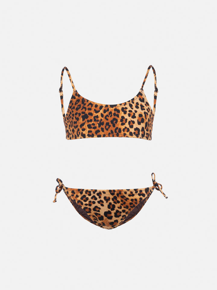 Jaiden Bralette-Bikini mit Animalier-Print