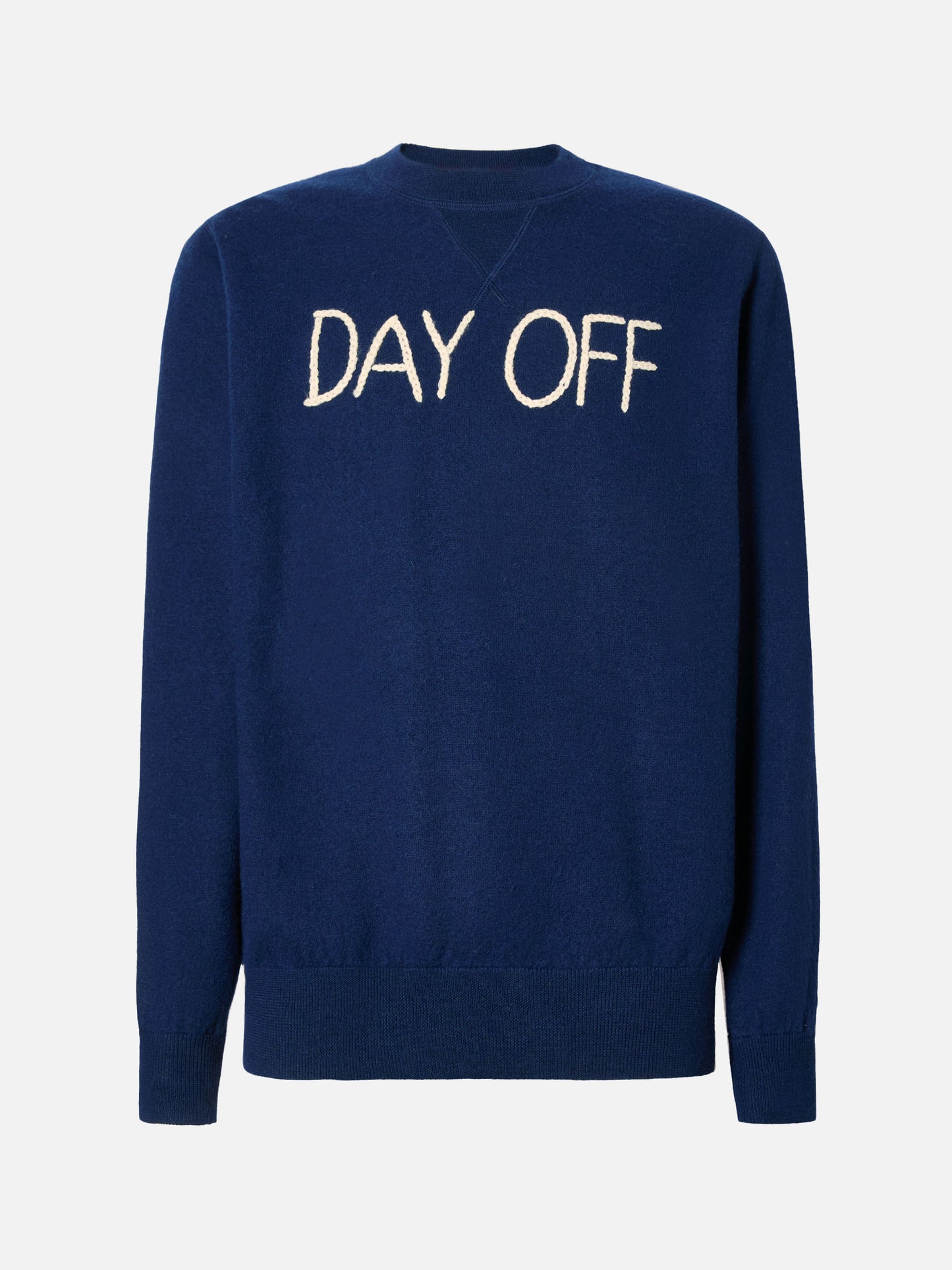 Pull à col rond en maille pour homme avec broderie Day Off