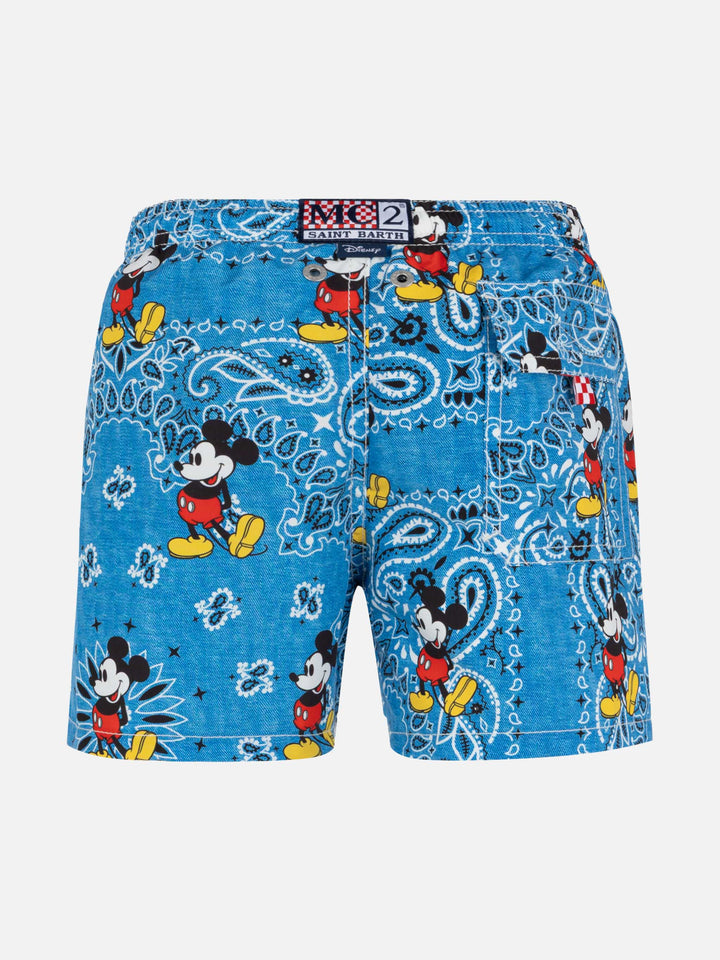 Jean mid-length swim shorts with Mickey Mouse print | DISNEY® SPECIAL EDITION - MC2 Saint Barth
