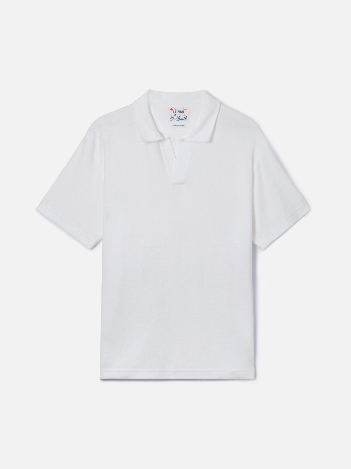 Polo White Jeremy en algodón con efecto terry