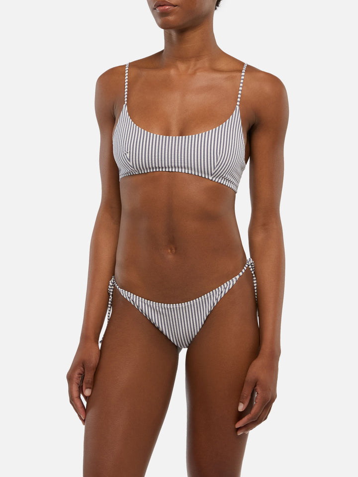 Bikini a bralette Judy Virgo con stampa a righe