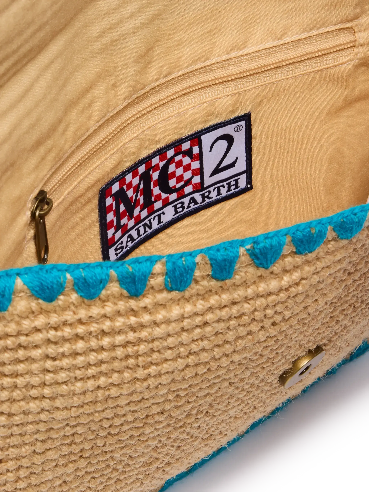 Jute Envelope pouch with trim - MC2 Saint Barth