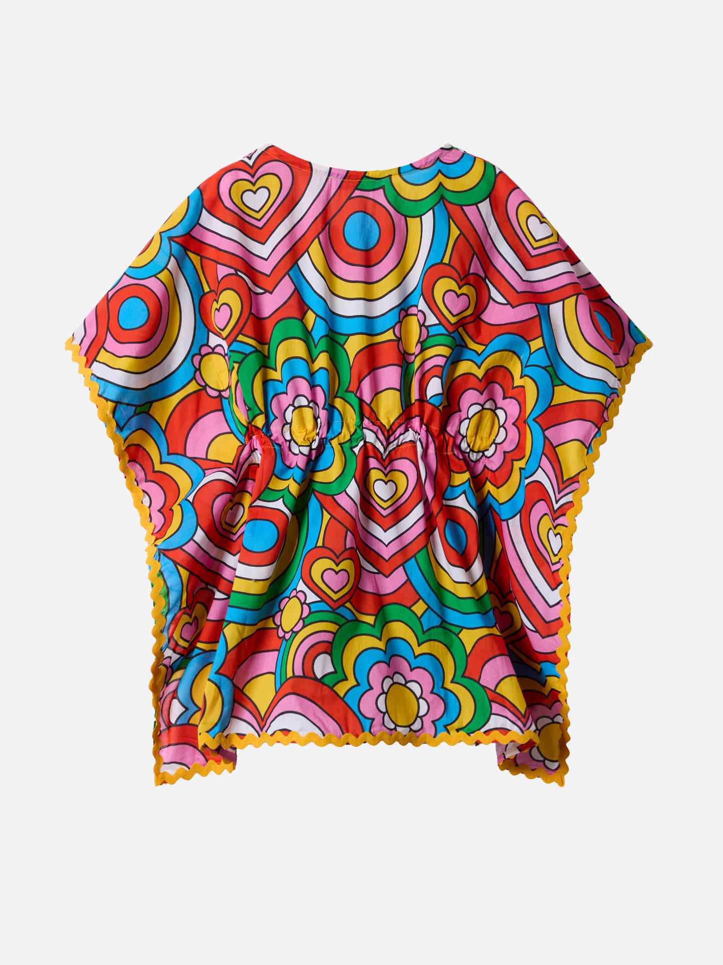 Kate poncho with crazy shapes print
