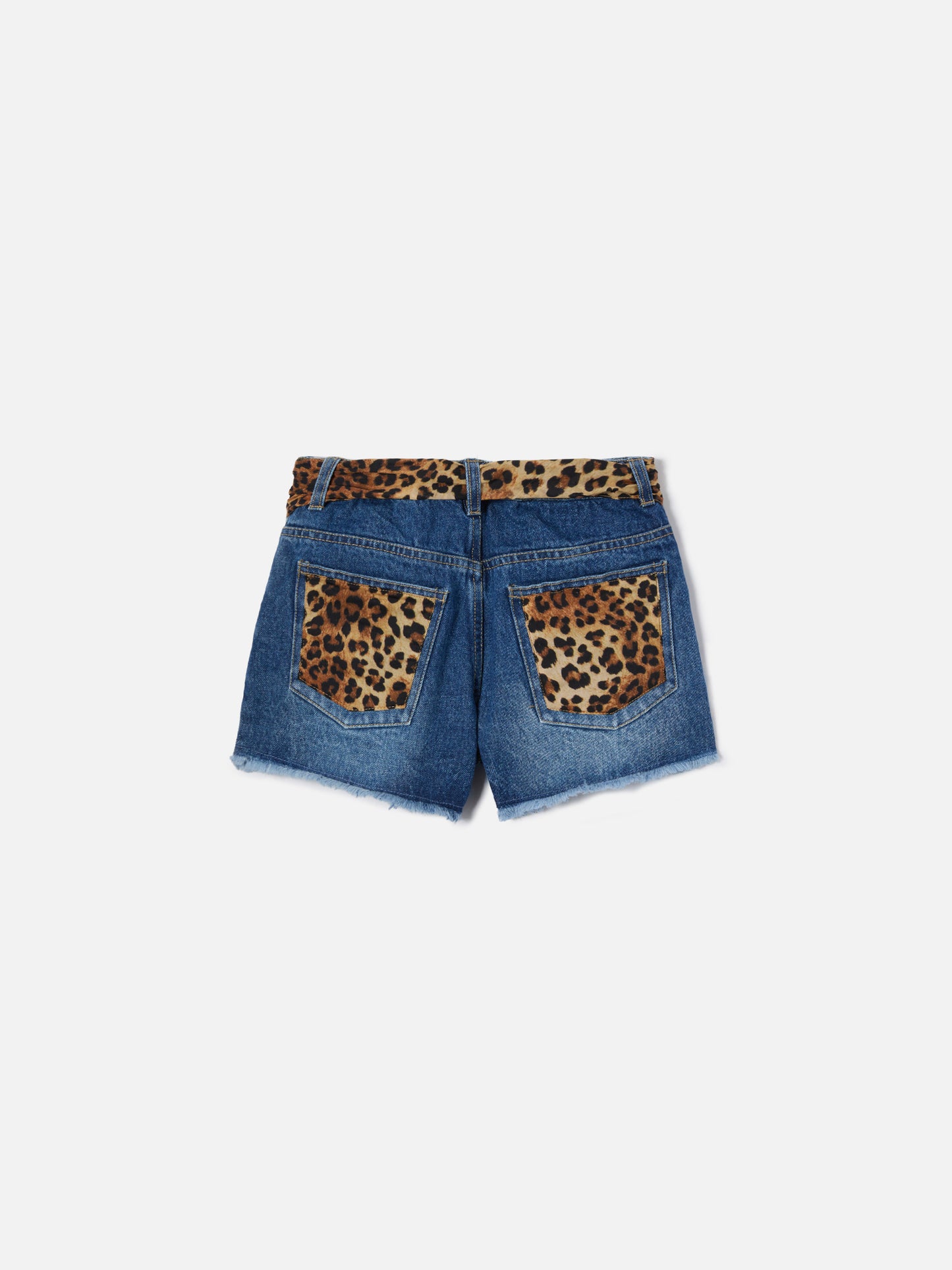 Shorts de algodón Kiko Jr con detalles de leopardo