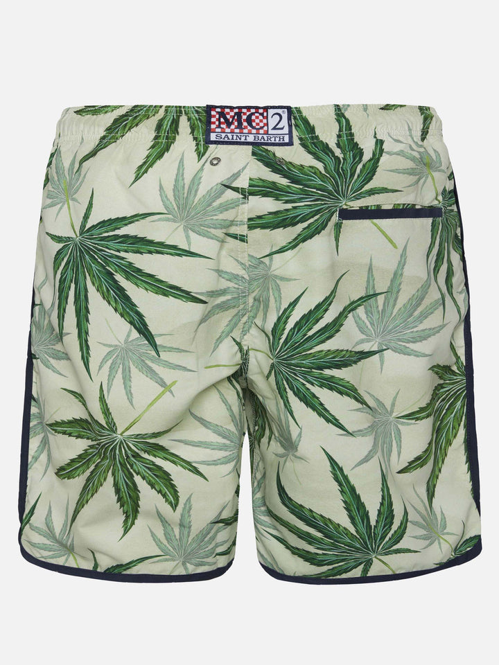 Costume mare da surf Lanikai con stampa foglie