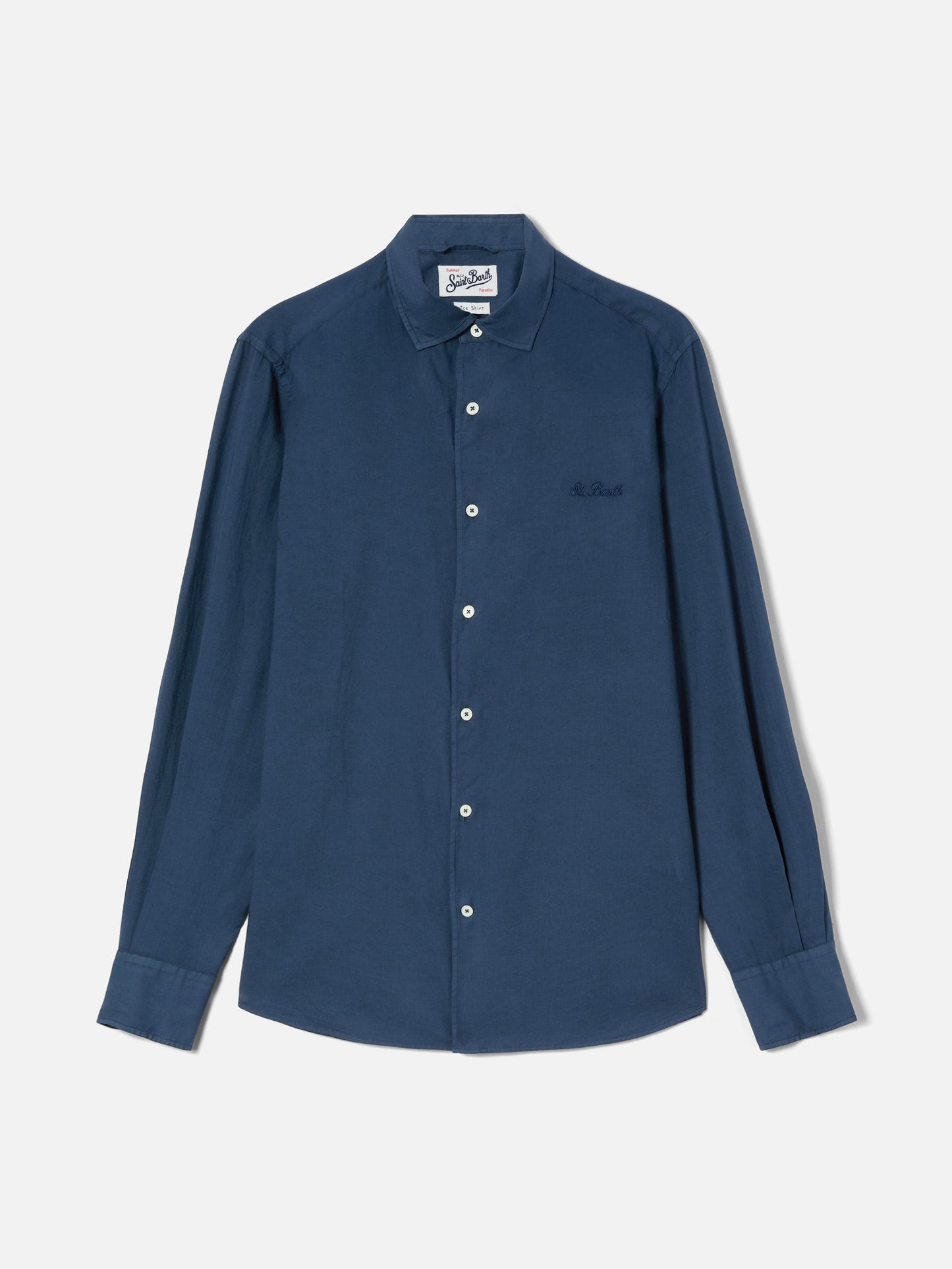 Navy Chemise Ice shirt in pure cotton voile