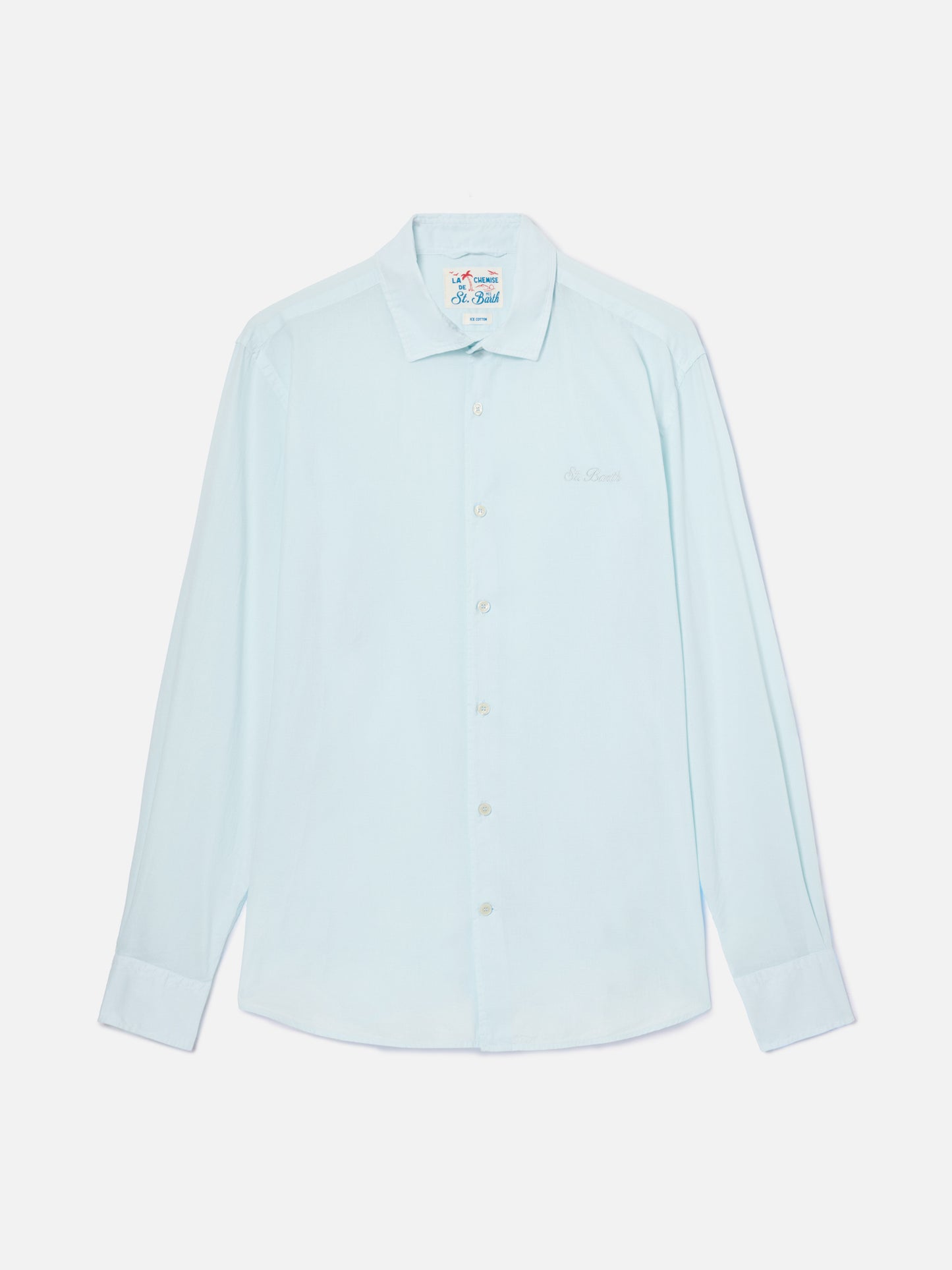 Camisa Chemise Ice azul claro en voile de algodón puro