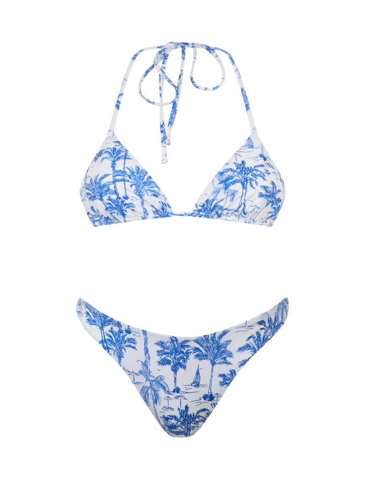 Triangle bikini Leah Naomi with toile de jouy print - MC2 Saint Barth
