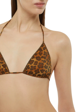 Leah lurex triangle top with animalier print - MC2 Saint Barth