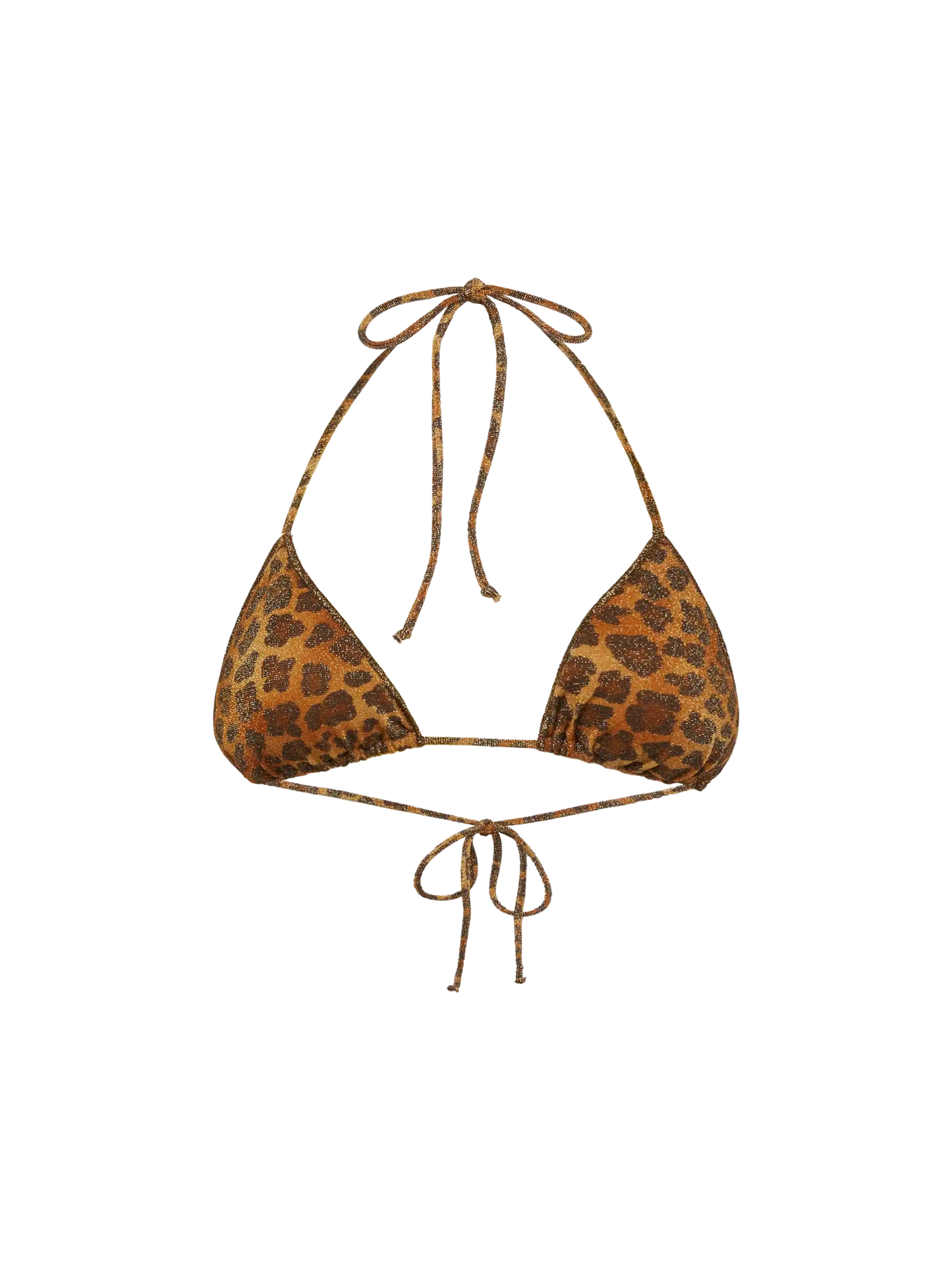 Leah lurex triangle top with animalier print - MC2 Saint Barth